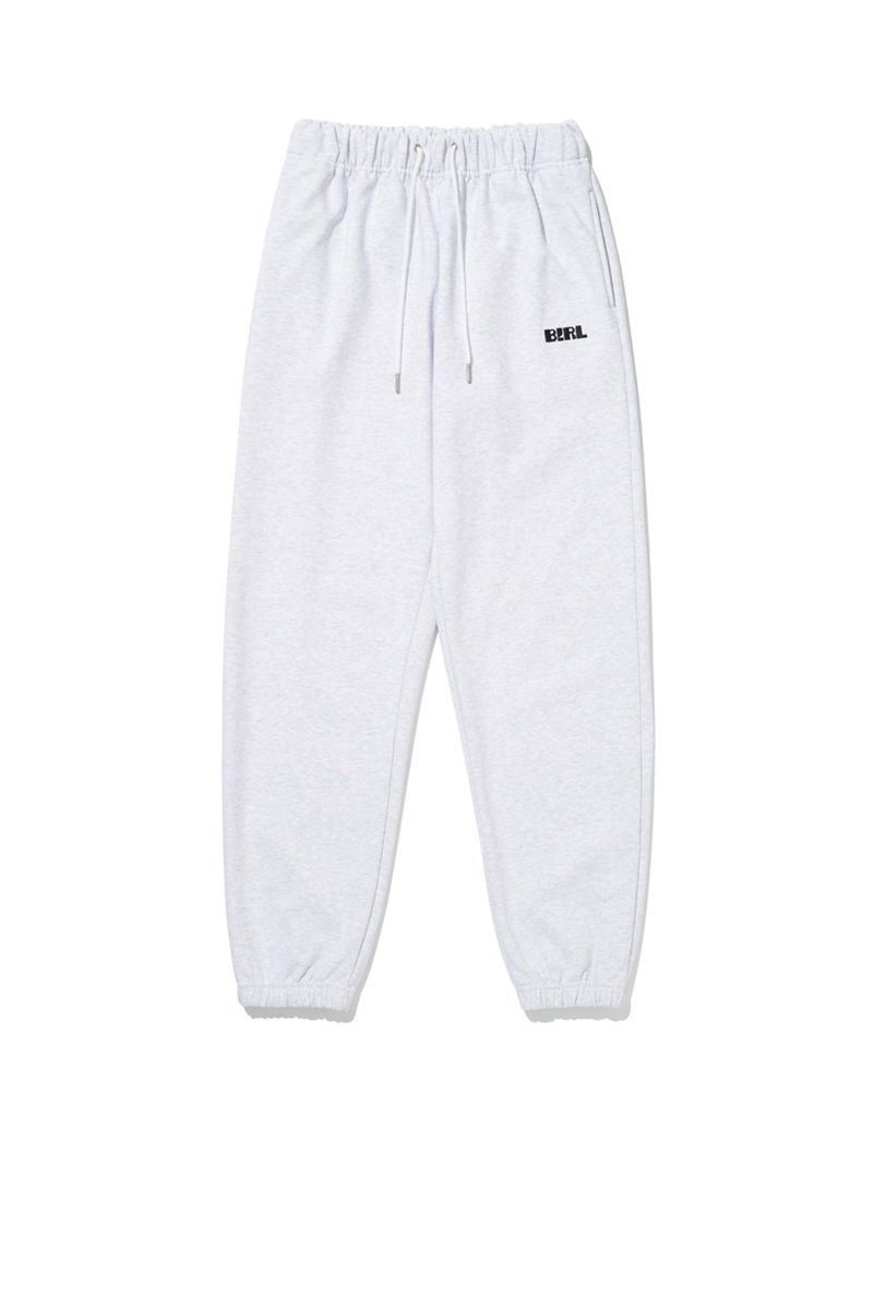 Embroidery classic jogger pants-W/melange