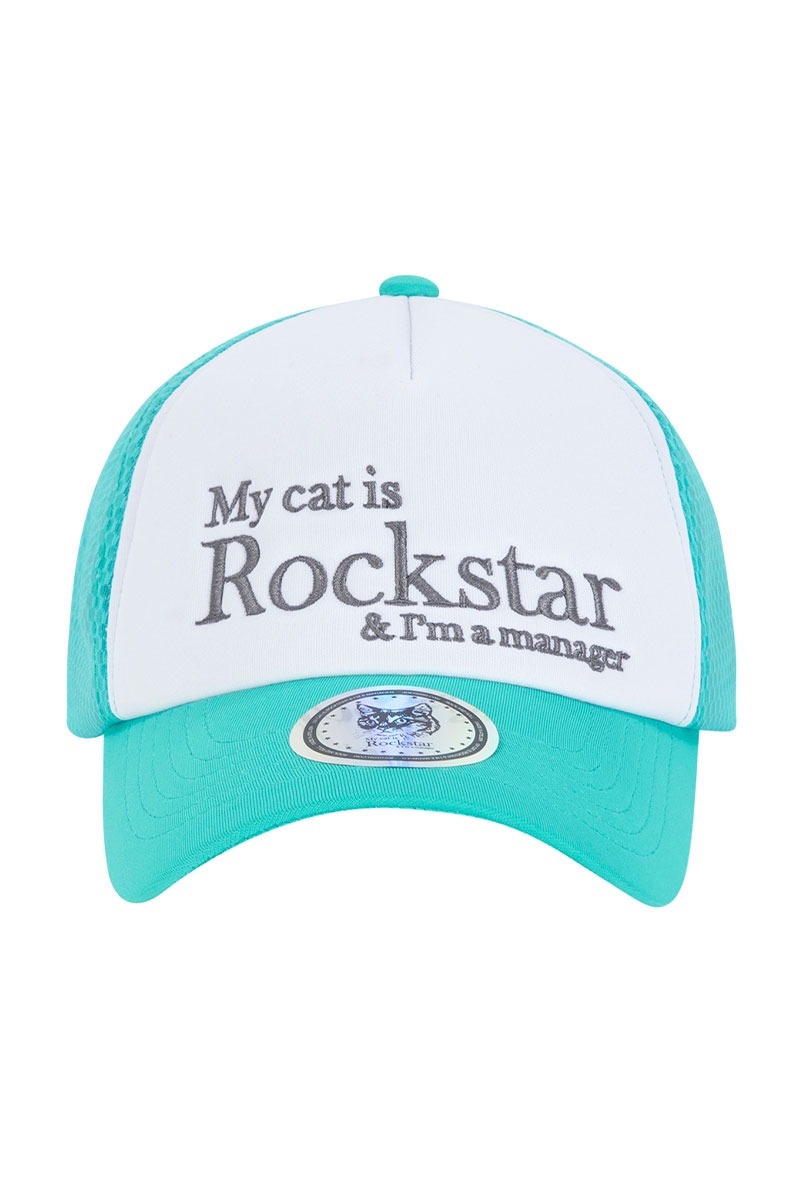 Rockstar cat Mesh cap (Mint)