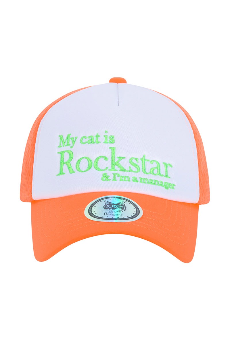 Rockstar cat Mesh cap (Orange)