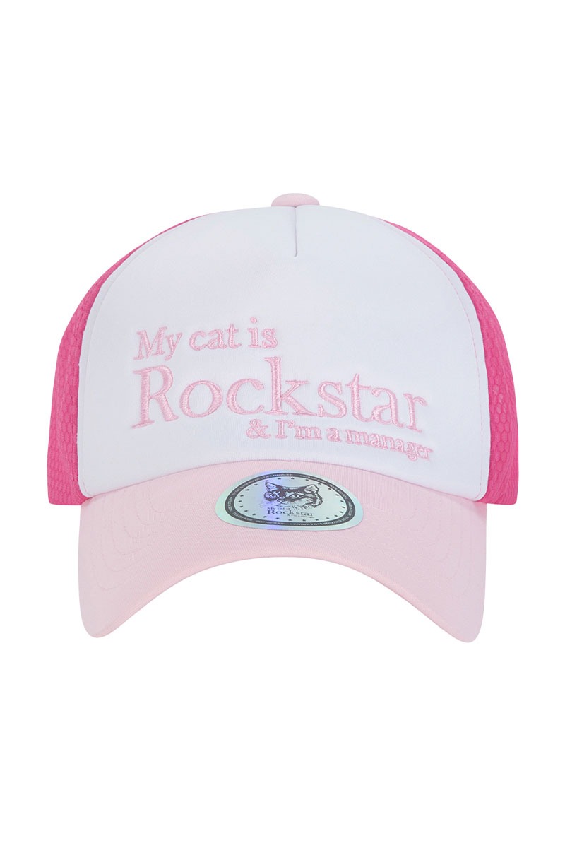 Rockstar cat Mesh cap (Baby pink)