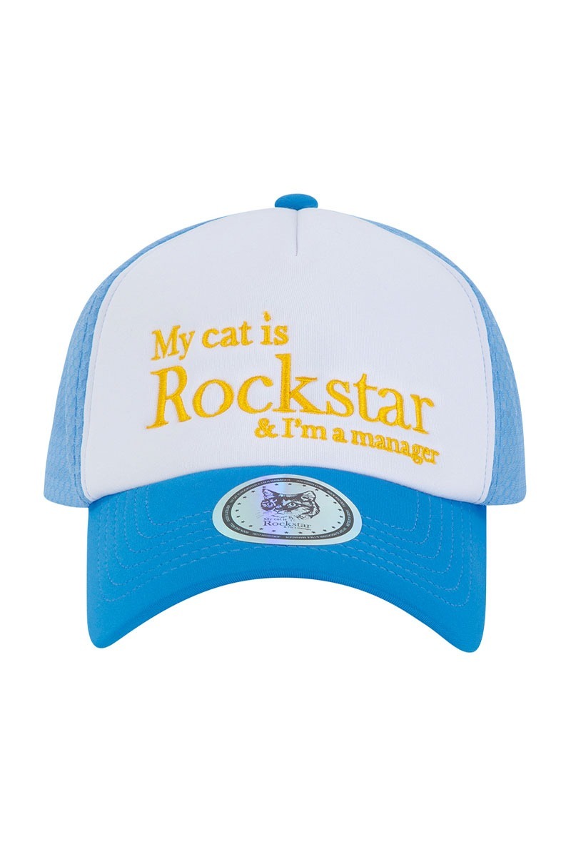 Rockstar cat Mesh cap (Blue)