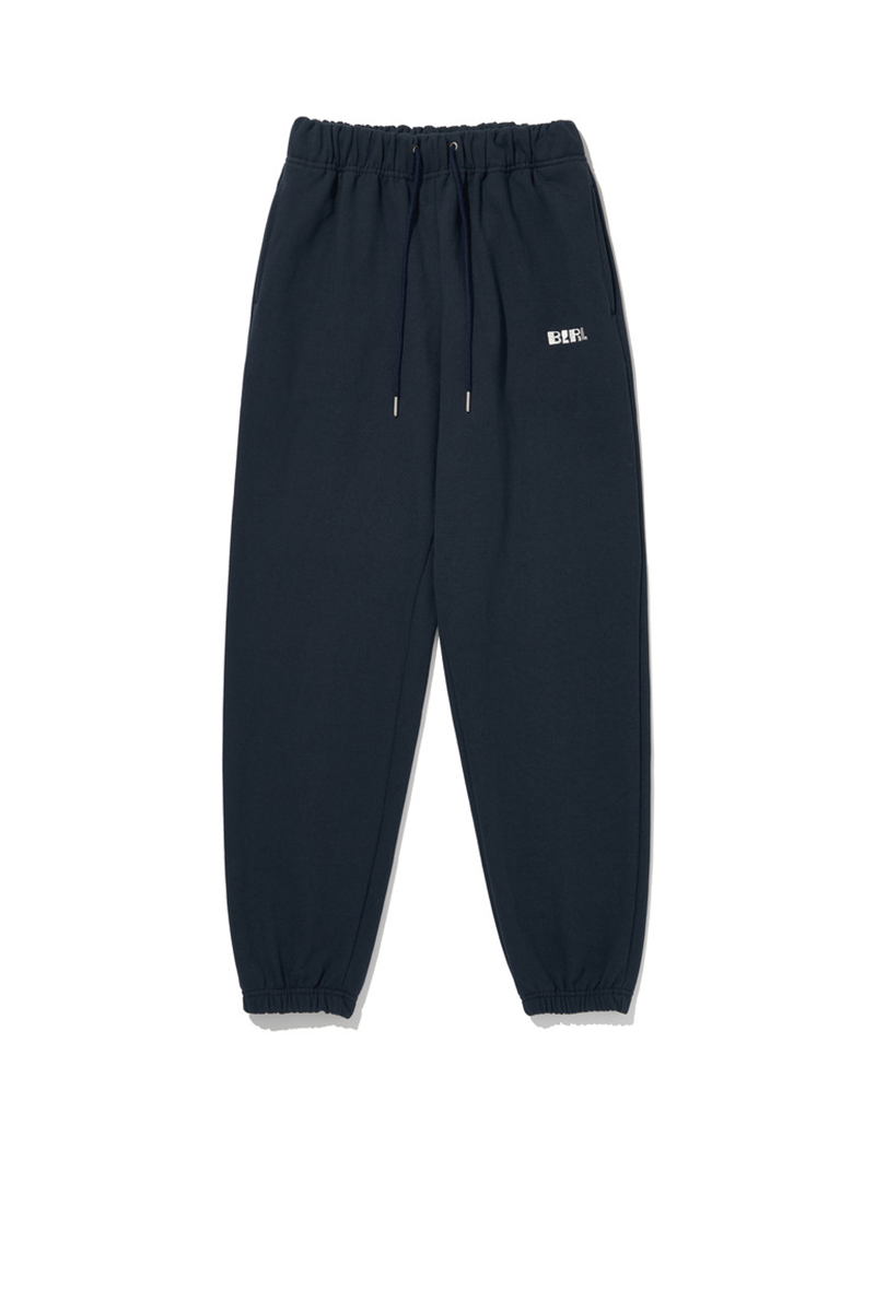 Embroidery classic jogger pants-NAVY