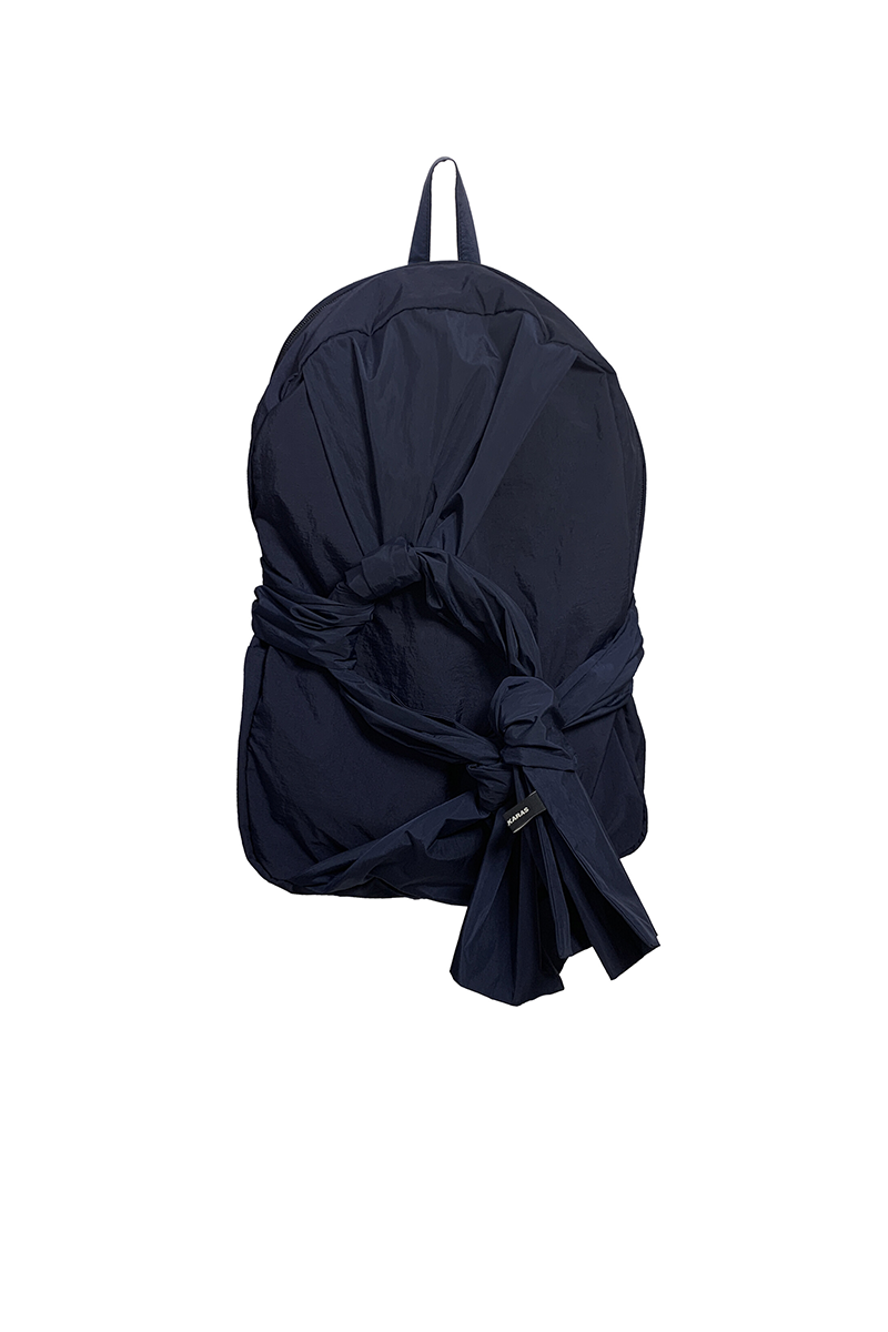 Nylon Knotted Backpack (Navy)