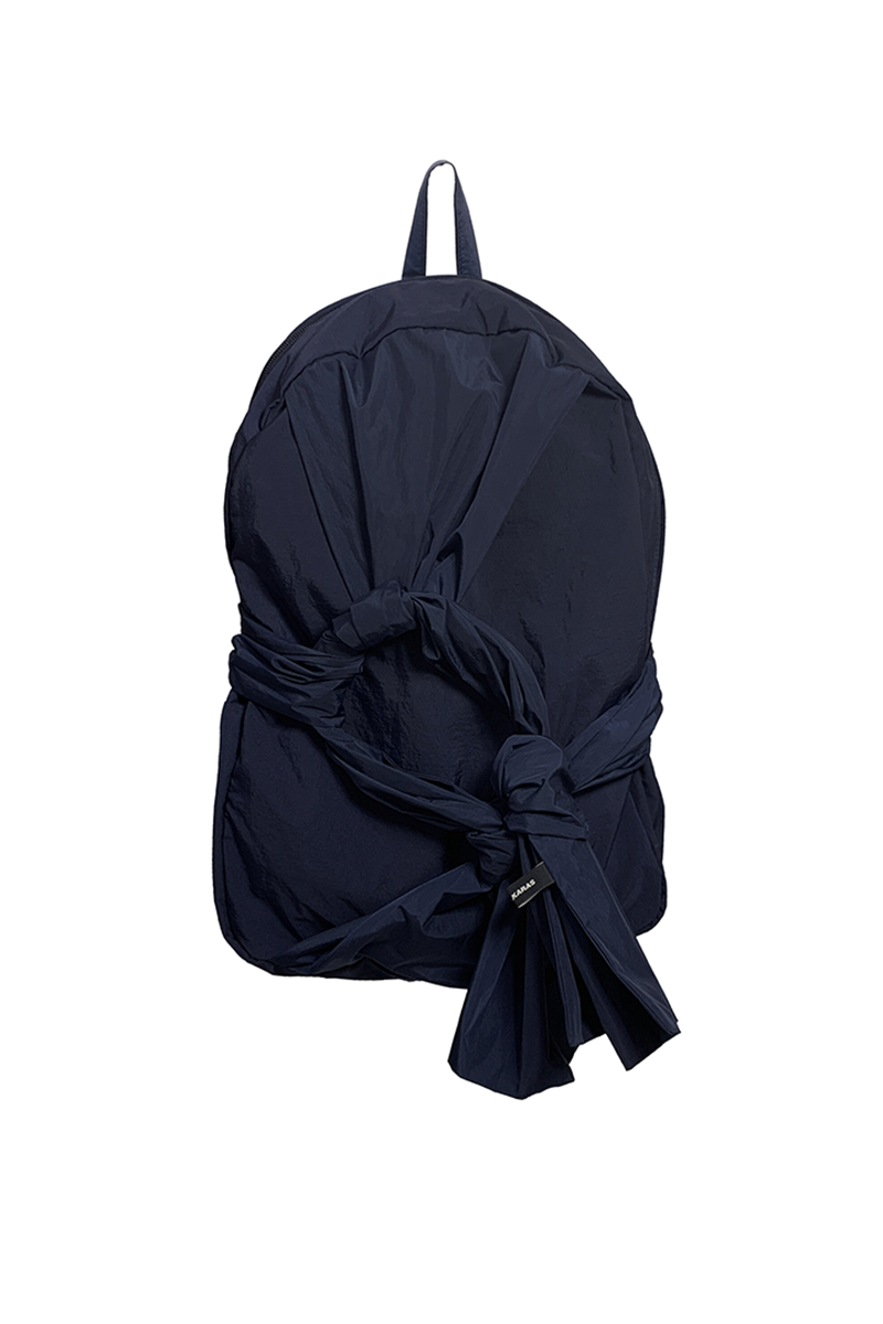 Nylon Knotted Backpack (Navy)