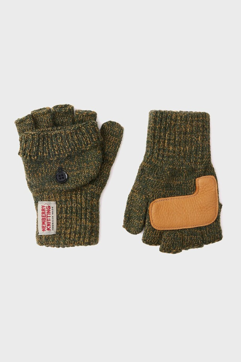 Deer Leather Glomit Gloves - Olive x Tan