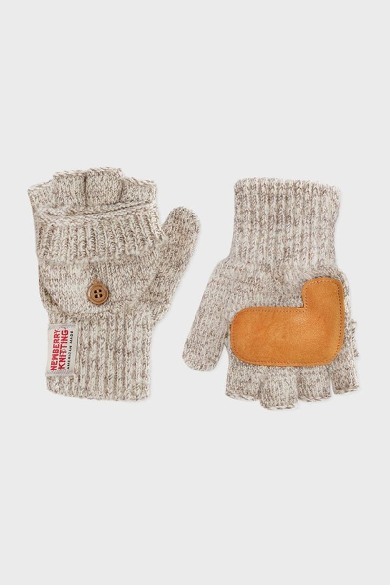 Deer Leather Glomit Gloves - Oatmeal x Tan