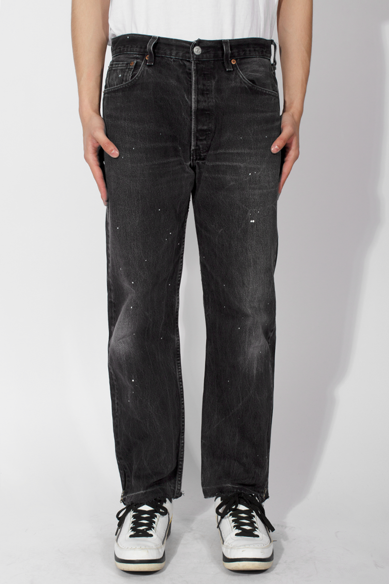 FamouZ Splatter zip Custom Jeans Black washed