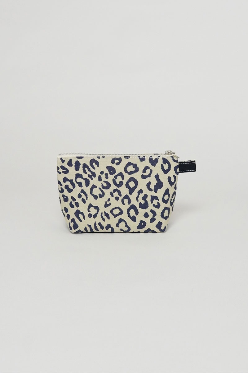TOILETRY BAG SMALL PRINT - LEOPARD/OXFORD-BLUE