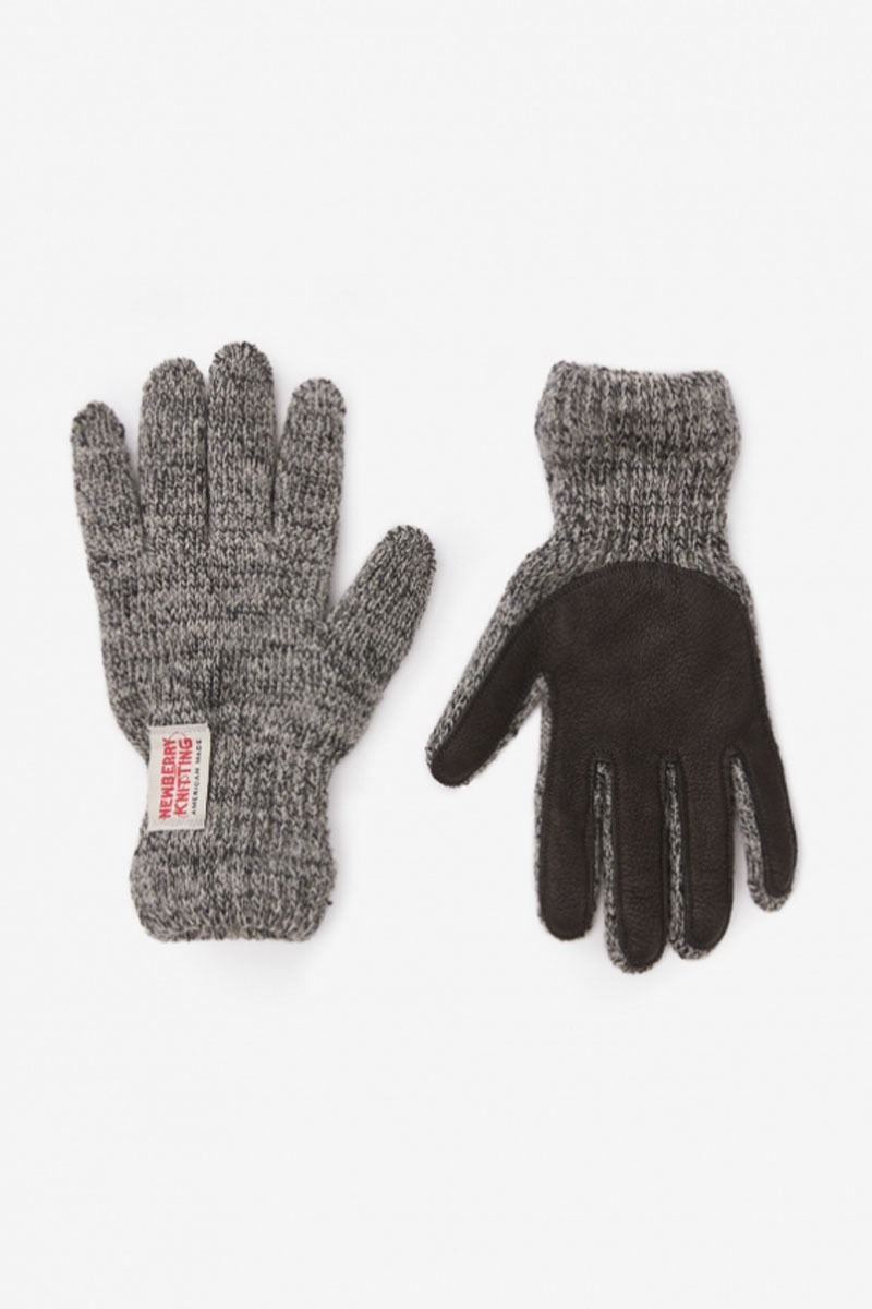 Deer Leather Wool Gloves - Charcoal