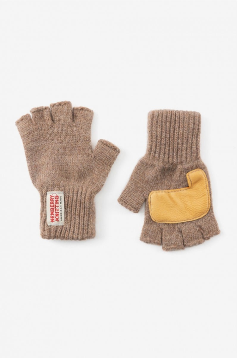Deer Leather Fingerless Gloves - Chocolate