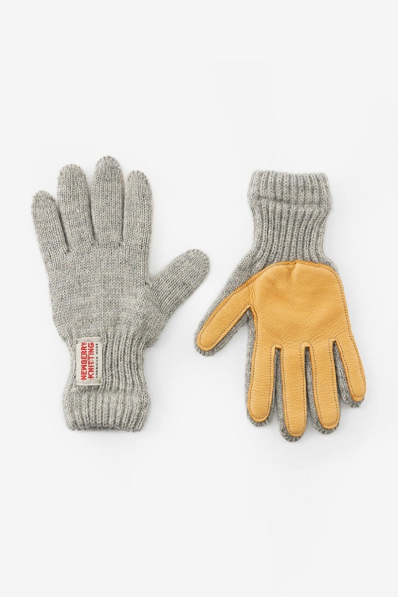 Deer Leather Wool Gloves - Gray