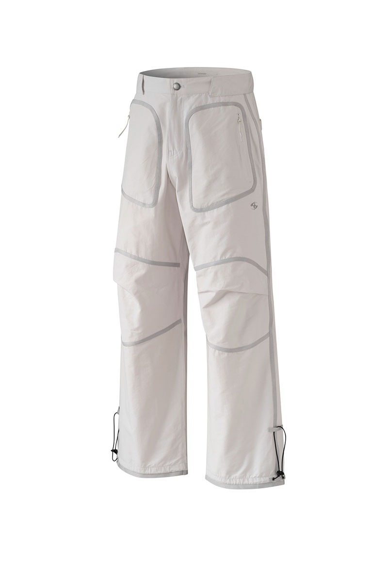 WEBBING PATCHED PANTS - IVORY