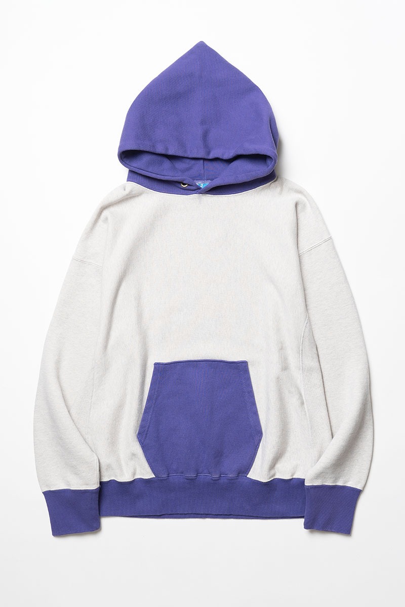 Color block hoodie (M.grey/Light purple)