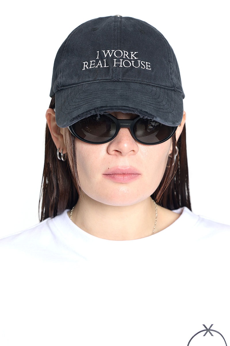 I WORK REAL HOUSE CAP - BLACK