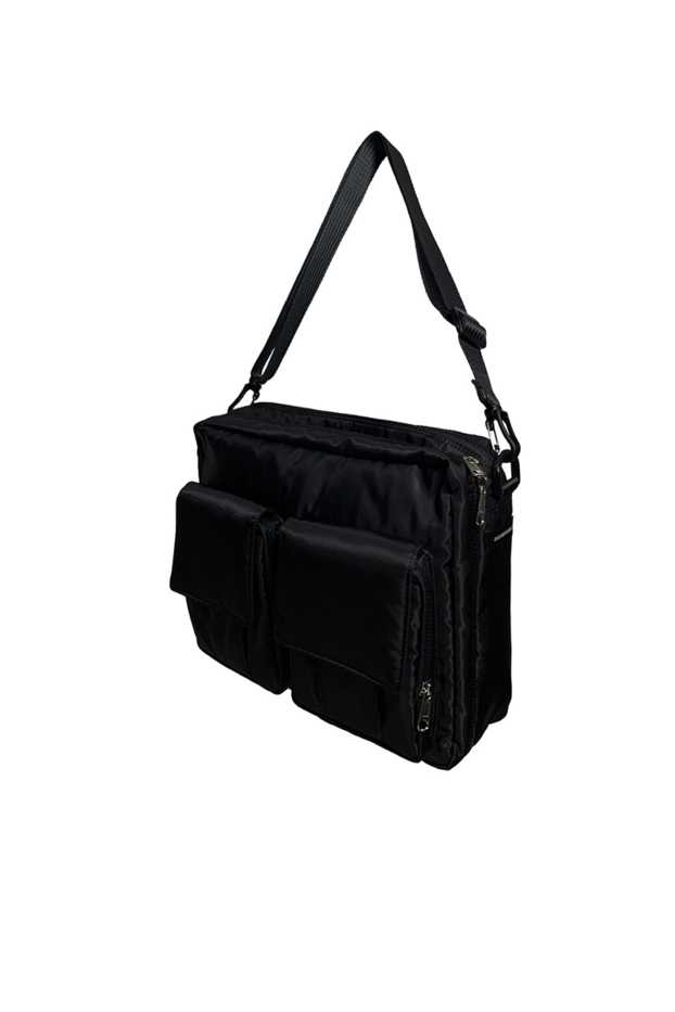 Padded Cargo Pocket Cross Bag (Black)
