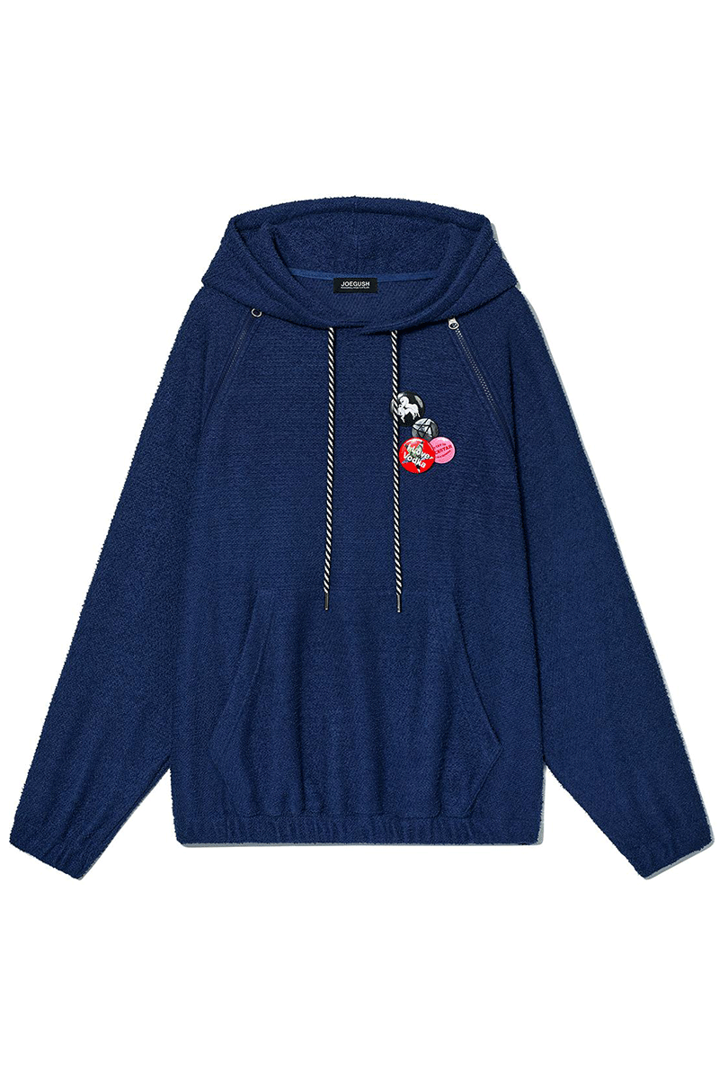 Terry Cotton Hoodie (Navy)