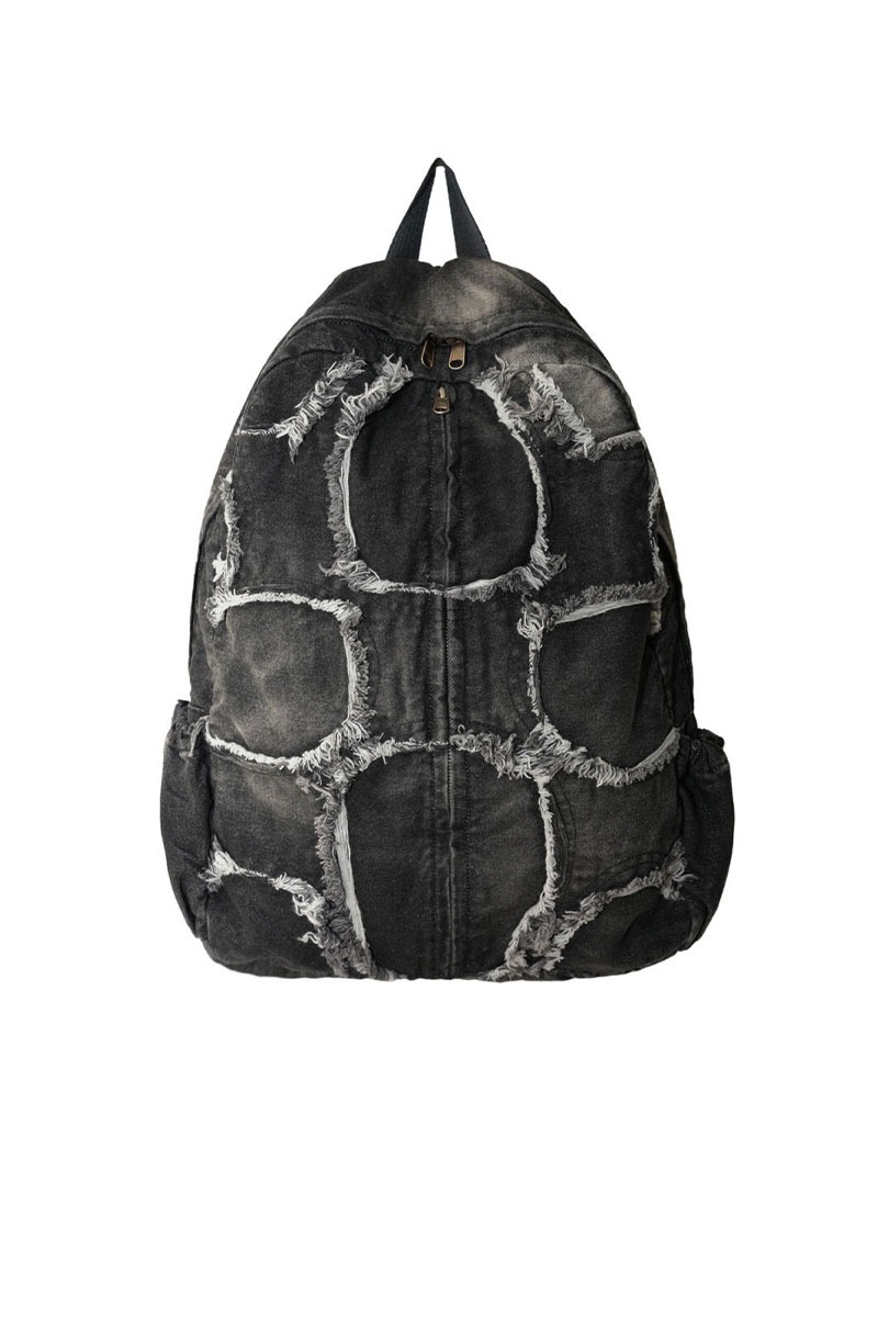 Washed Denim Turtle Backpack (Black)
