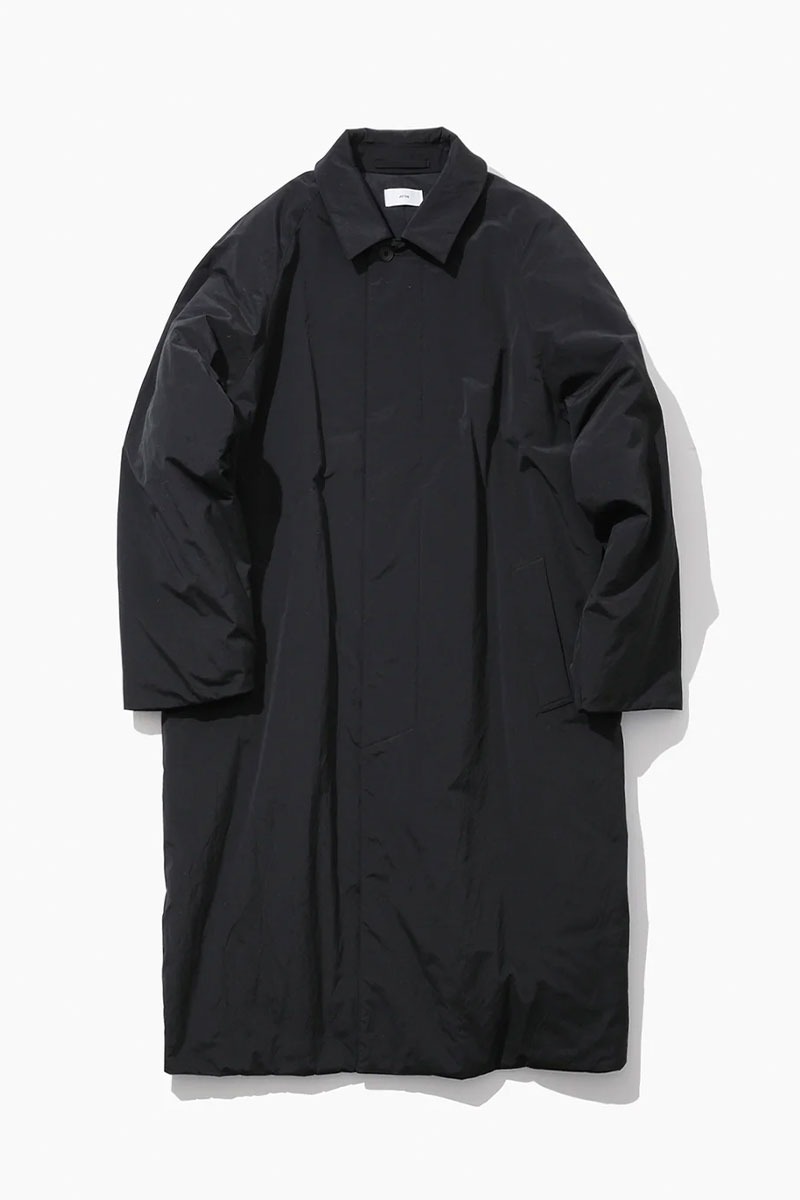 TECHNO COTTON | RECYCLED WOOL PADDED COAT - BLACK