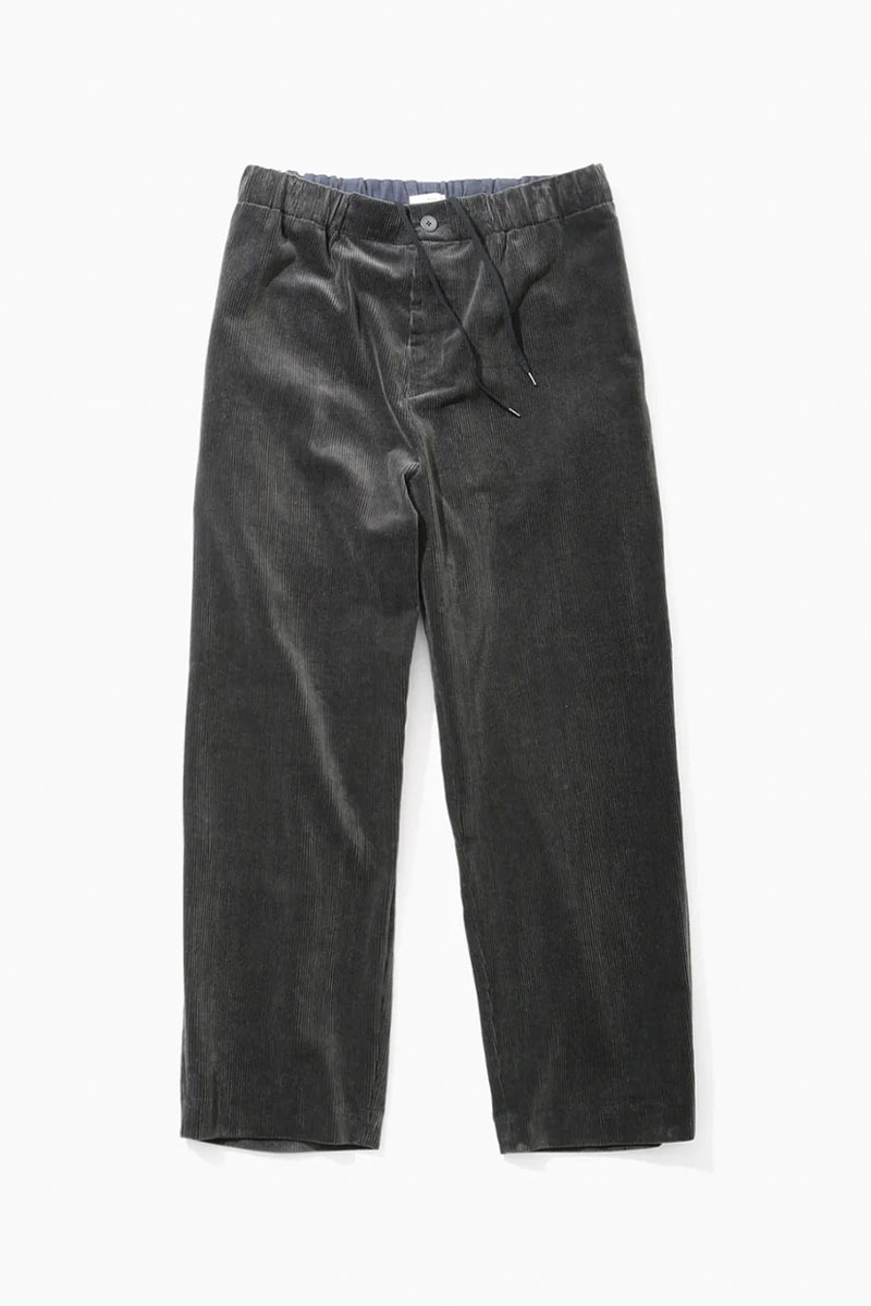 SUVIN CORDUROY EASY WIDE PANTS - CHARCOAL GRAY