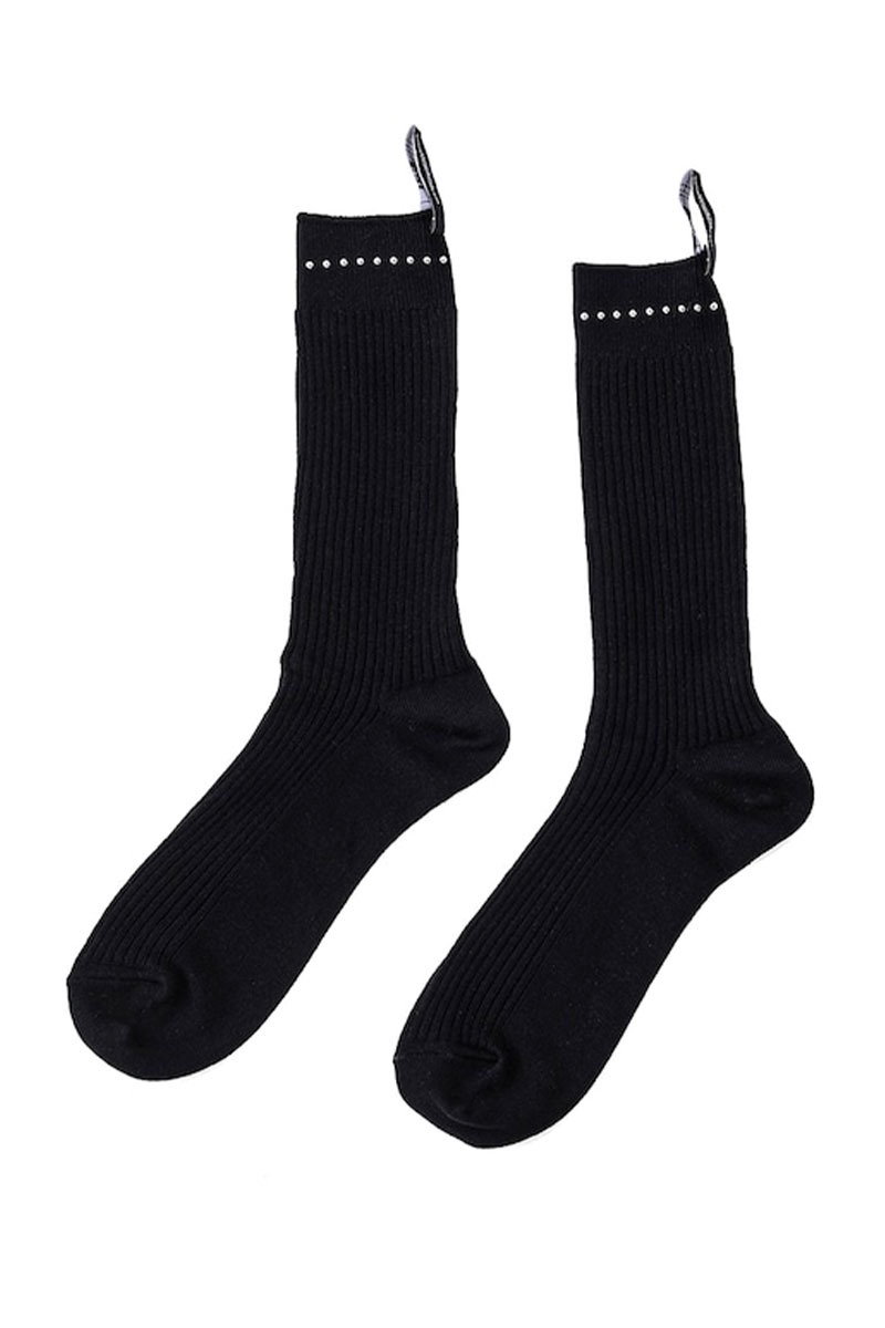 stud trim hi socks.type2 (black)