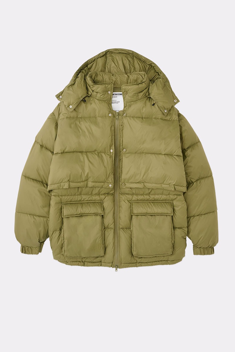 LAYER FRONT PUFFER JACKET - OLV