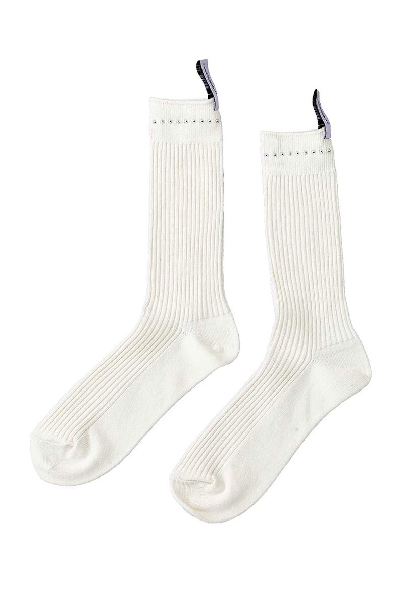 stud trim hi socks.type2 (white)