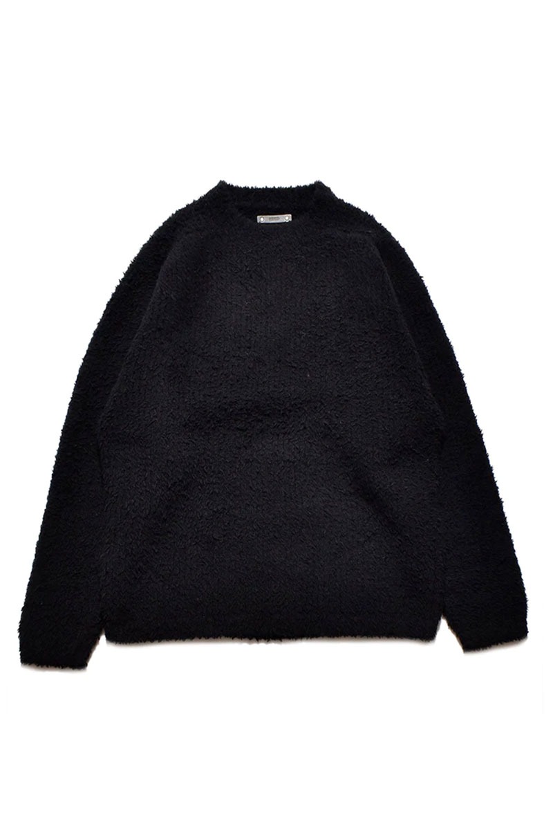 Moleyarn Knit Mockneck Big Pullover - BLACK