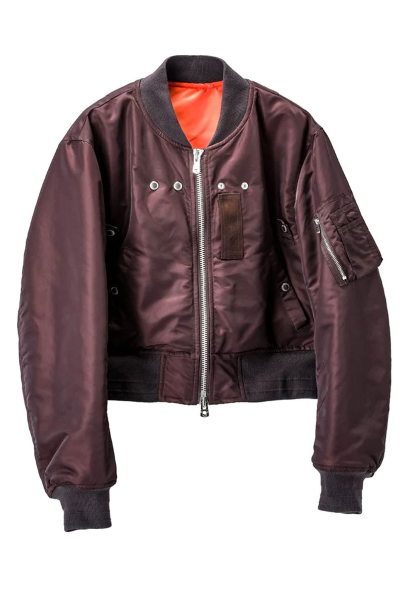 two-way cropped bomber jacket. (maroon)