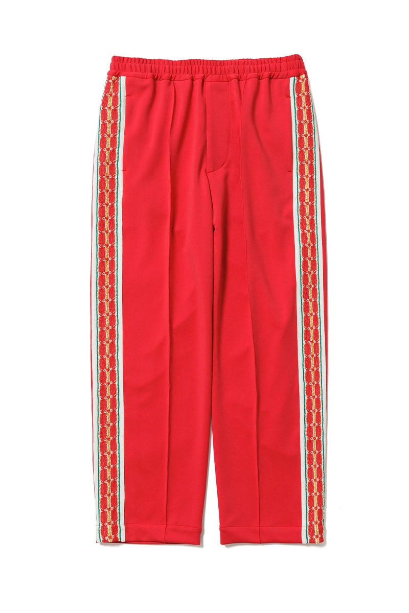 LACE TAPE TRACK PANTS - RED